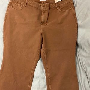 Loft Tan Crop Frayed 24W Jean